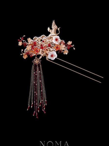 Colorful Empress Crane Blossom Lotus Set - Gold (2 pcs)