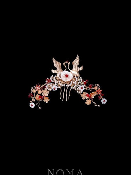 Colorful Magical Moon Rabbit Fan - Gold
