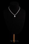 DJW-202300027-V-Round-01-ct-Tennis-Choker-with-Double-Bezel-Pear-Pendant-Necklace-Rhodium-White-Gold