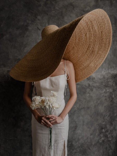 Extra Wide Straw Hat - Light Brown