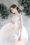 White Satin Wide Meter Watercolor Hat - White