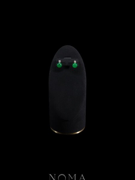 Jade Dot Earrings - 18k Yellow Gold, Jade