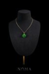 Simple Happiness Carved Donut Jade Pendant - 18k Yellow Gold, Jade