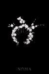 Clay Flower Blossom Hairvine & Hairpin Set - White Silver (5 pcs)