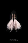 Double Disco Feathery Earrings - Gold, Pink