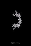 Paved Twigs Simple Floral Side Hairvine - White Gold (Right)
