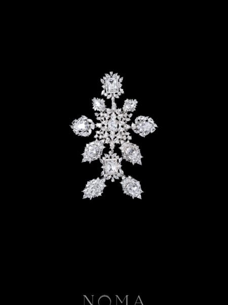 Royal Art Small Arrangement Hairvine/Brooch - White Gold