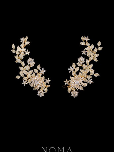 Paved Twigs Royal Art Side Hairvine Pair - Gold (1 pair)