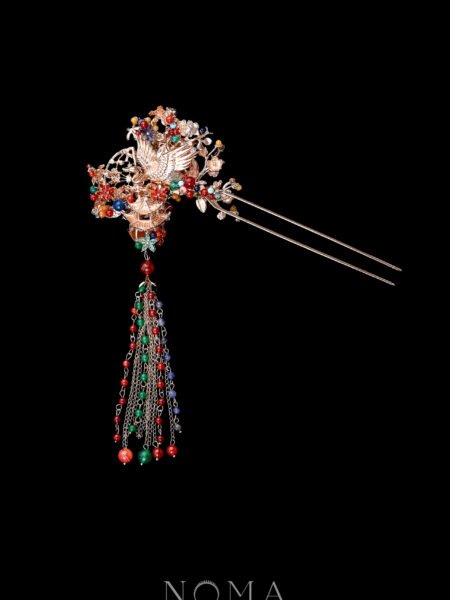 Crane Pagoda Treasure Hairpin - Gold (Right)