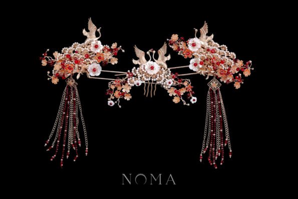 CHN-202200154-Flying-Crane-Pearl-Blossom-Set-Gold-Ruby-3-pcs