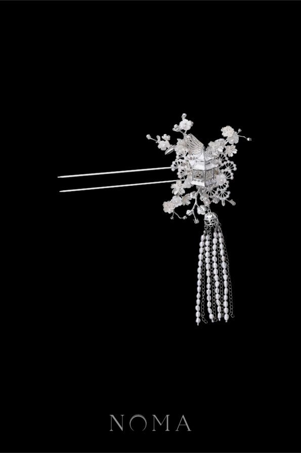 CHN-202300018-Crane-Pagoda-Floral-Garden-Hairpin-Silver-White-Right-1