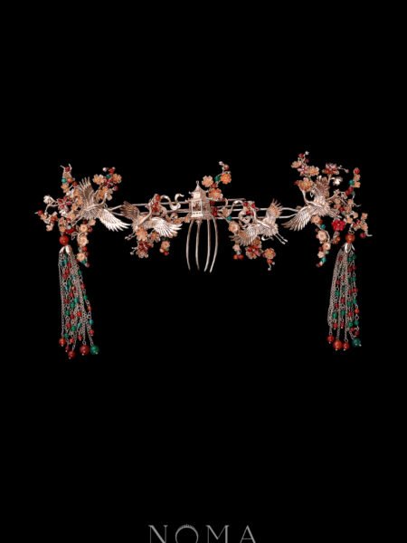 Crane Wing Pagoda Blossom Cloud Set - Gold, Ruby (3 pcs)