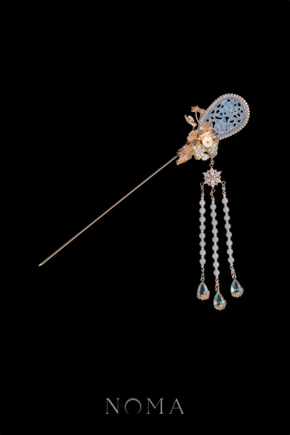 CHN-202300065-Jade-Ginkgo-Hairpin-Gold-Blue-Left