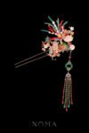 Colorful Phoenix Royal Lotus Hairpin - Gold (Left)