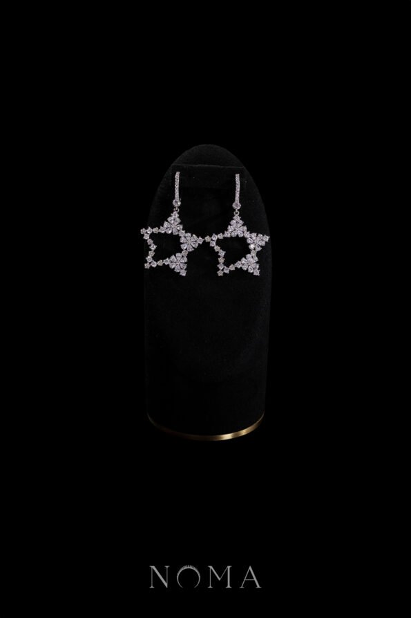 DJW-202300073-Floral-Star-Earrings-Rhodium-White-Gold
