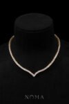 V Round 0.1 ct Tennis Choker - 18k Yellow Gold