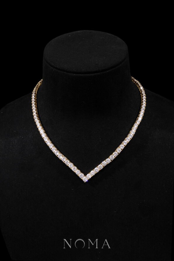 DJW-202300081-V-Round-025-ct-Tennis-Choker-18k-Yellow-Gold