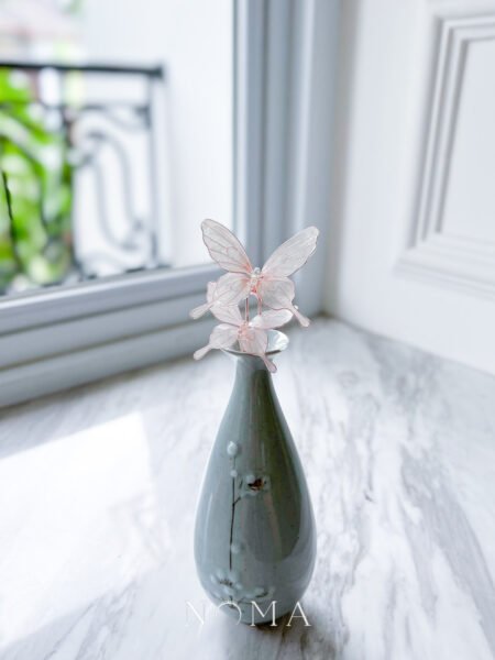 LR Butterfly Song Hairpin Set - Rose Gold, Pink (2 pcs)