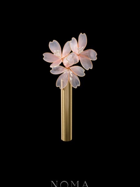 LR Blossoming Pink Flower Side Haircomb - Gold, Pink