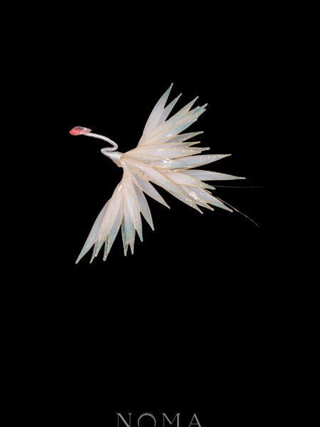 LR Flying Crane Soaring Hairclip - Gold, White