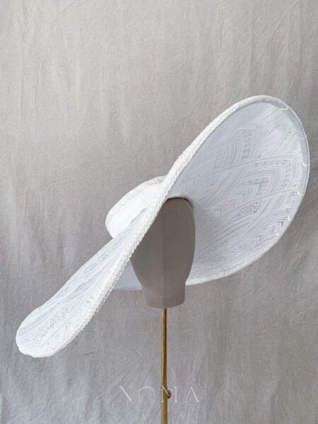 Lacey White Wide Hat - White