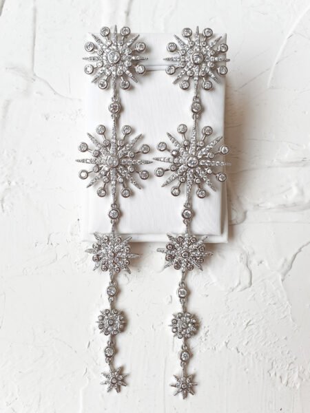 Starry Night Earrings - Rhodium White Gold