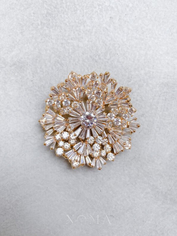 DJW-202000014-Faceted-Round-Brooch-18k-Yellow-Gold-White-Diamond