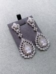 Extra Radiant Pear Earrings - Rhodium White Gold