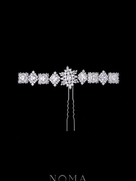 Royal Art Horizontal Hairpin - White Gold