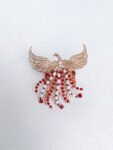 Phoenix Open Wing Ponytail Cuff - Gold, Red