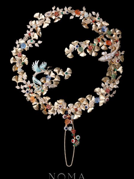 Ginkgo Treasure Fauna Fan - Gold
