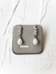 Scenery Earrings - Rhodium White Gold, White Pearl