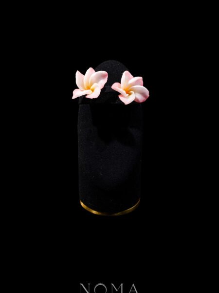 CC Art Frangipani Earrings - Gold, Pink