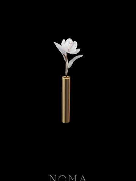 HS Single Tulip Hairpin - Gold, White