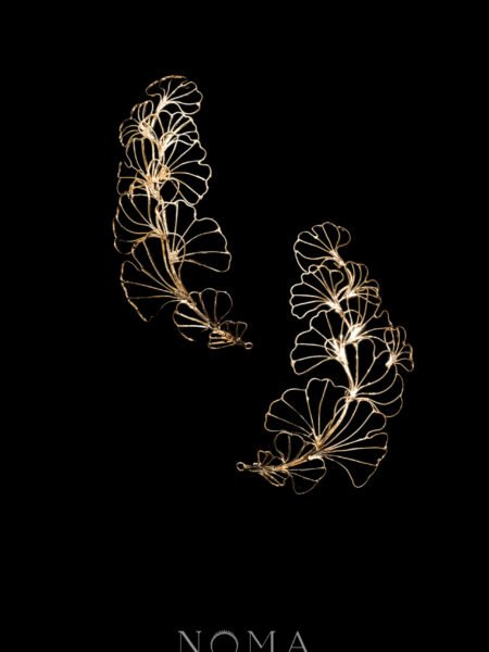 Ginkgo Bouquet Side Hairvine Pair - 18k Yellow Gold (1 pair)