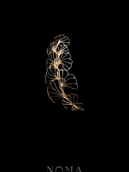 Ginkgo Bouquet Side Hairvine/Brooch - 18k Yellow Gold (Left)