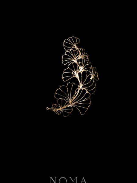 Ginkgo Bouquet Side Hairvine/Brooch - 18k Yellow Gold (Right)