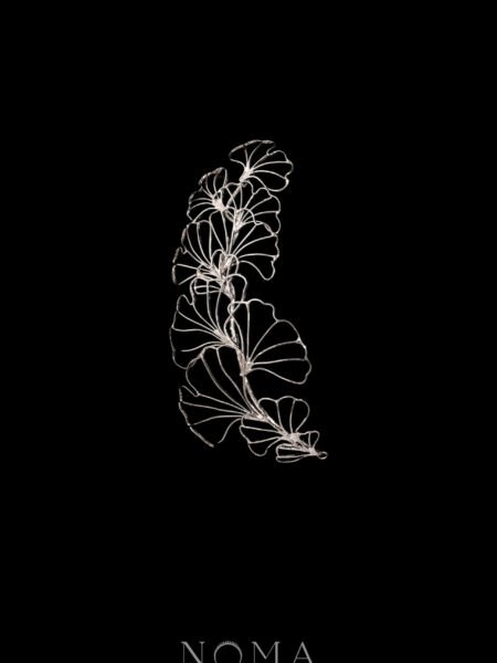 Ginkgo Bouquet Side Hairvine/Brooch - Rhodium White Gold (Left)