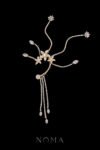 Paved Flower Earpiece - Gold (Left)