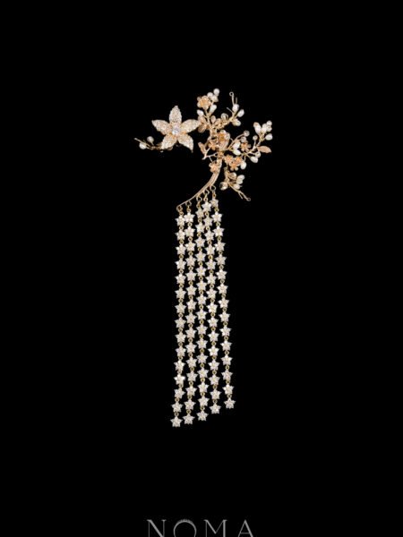 Flowery Branch Earpiece - Gold (Left)