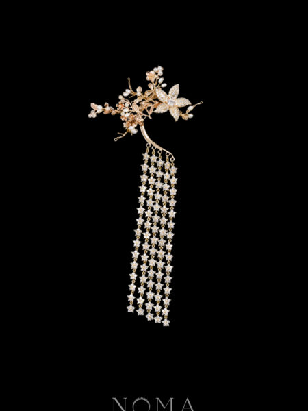 Flowery Branch Earpiece - Gold (Right)