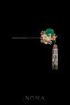 Round Jade Perle Hairpin - Gold, Jade