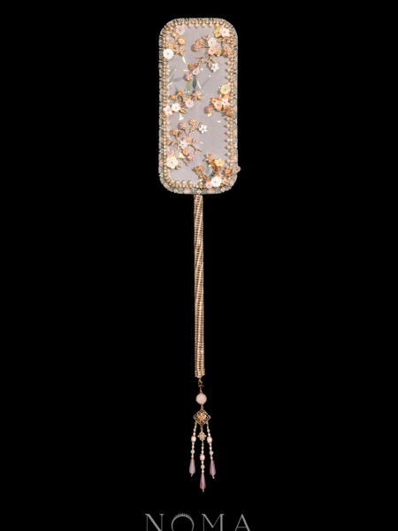 Whimsical Floral Blossom Fan - Gold, Pink