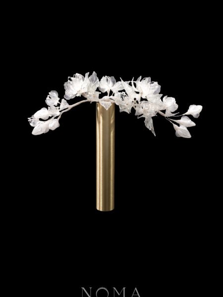 LR Jasmine Bouquet Long Hairpin - White Silver, White