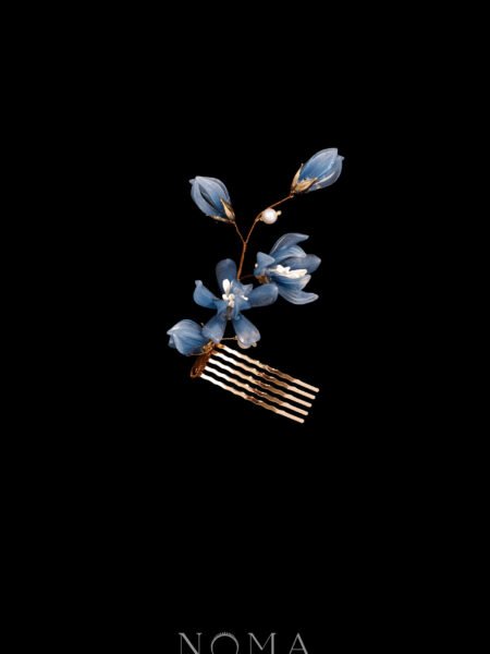 CG Cascading Magnolia Haircomb - Gold, Blue