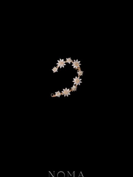 Bling Flower Earpiece - Gold (Left)