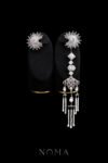 Art Radiance Earrings with Jacket Set - White Gold (5 pcs)