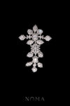 Royal Art Elongated Arrangement Hairvine/Brooch - White Gold