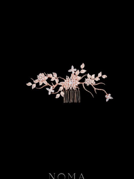 Paved Twigs Branches Hairvine - Rose Gold
