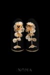 Artistic Floral Earrings - Gold